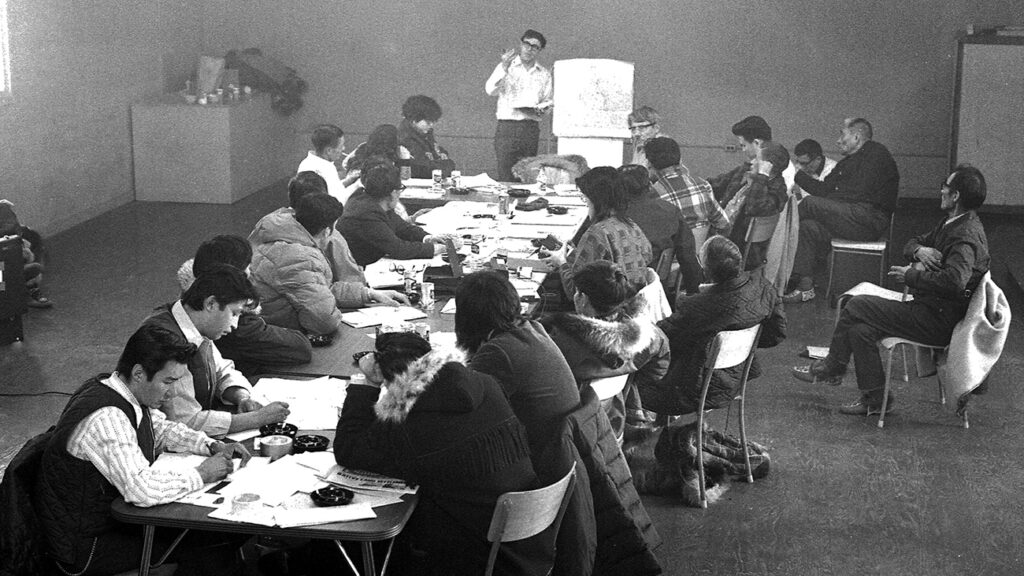 Our story nick sibbiston at ibnwt workshop in fort mcpherson 1972 501 30a ncs collection historical